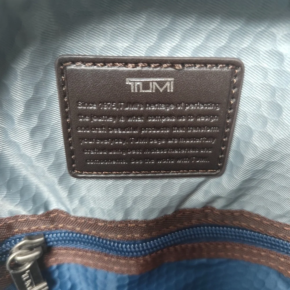 Tumi Navy and Brown Men's Sling Bag